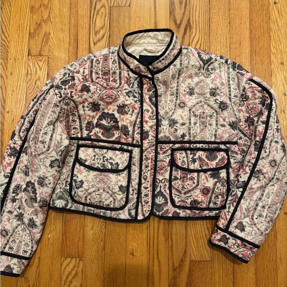 7 For All Mankind Patchwork Quilted Cropped Jacket - image 2